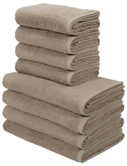 my home Handtuch Set Merida, 4 Duschtücher 70x140cm, 4 Handtücher 50x100cm, Frottier (8-St), kuschelig weich, einfarbig, 100% Baumwolle