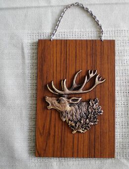 Wandbild-Hirsch,Alt,ca. 50/60er Jahre - Linnich