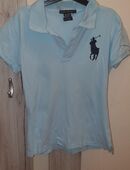 Ralph Lauren Damen Poloshirt custom fit Hellblau Größe 38(M) in 64283