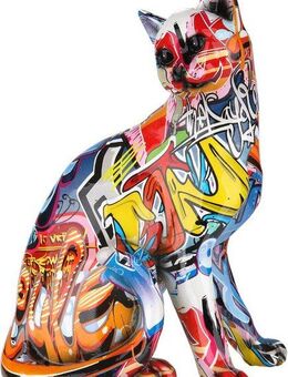 GILDE Dekofigur Figur Pop Art Katze (1 St), Dekoobjekt, Tierfigur, Höhe 29 cm, Wohnzimmer
