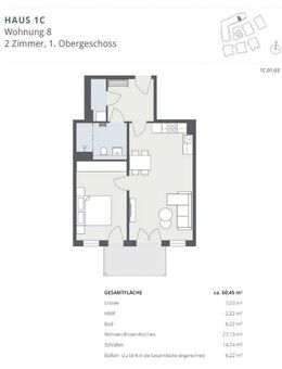 2-Zimmer-Neubauwohnung mit Balkon im 1. Obergeschoss - Solingen (Klingenstadt)