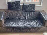 schwarzes Designer- Ledersofa - Waiblingen Zentrum