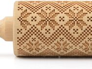 folkroll Teigroller 3D-Motiv-Teigrolle Buchenholz, Skandinavien