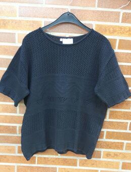 Pulli Pullover Shirt 1/2 Arm Strick mit Lochmuster schwarz Gr: 42 - Immenhausen