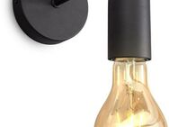 B.K.Licht Wandleuchte, ohne Leuchtmittel, Wandlampe, 1 flammig, Vintage, Industrial-Design, Retro, Stahl, rund