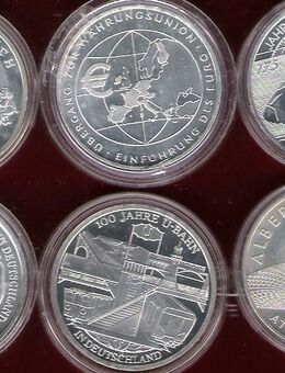 Silbermünzen 10 Euro .925-er Silber. 2002-2010. Anlage alle Ausgaben (50 Stück). - Laatzen