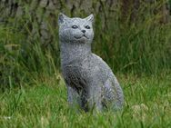 Katze aus Stein - detailliert - grau - Heek