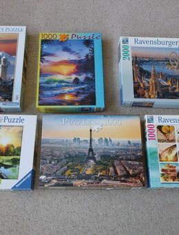 6 Puzzle Paris London Island Surfin USA Neuschwanstein Ravensburger Clementoni - Niddatal