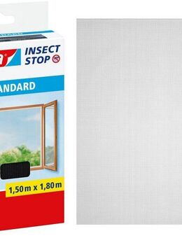 tesa Insektenschutz-Fensterrahmen Insect Stop Standard Fliegengitter für Fenster 1.5 m x 1.8 m, (Packung, 1-St., Fliegennetz, Klettband), Insektenschutzgitter -Fliegenetz ohne Bohren-zuschneidbar