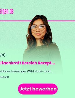 Hotelfachkraft (m/w/d) Bereich Rezeption gerne Quereinsteiger in Vollzeit - Kallstadt
