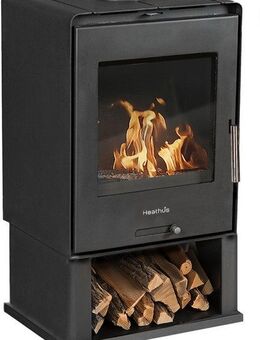 Kaminofen Heathus »K 59« mit Holzfach, 6,5 kW, Zeitbrand, Kompakter Ofen mit Panorama Sichtscheibe