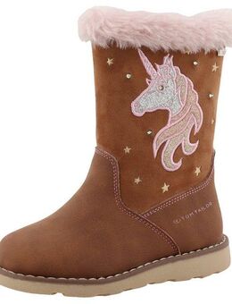 TOM TAILOR Blinkschuh Winterstiefel, Langschafttstiefel, Kinderstiefel mit blinkendem Einhornmotiv