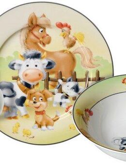Ritzenhoff & Breker Kindergeschirr-Set Hoftiere (3-tlg), 1 Personen, Porzellan, im Geschenkkarton