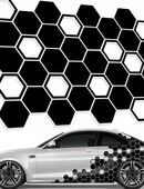 Aufkleber für Auto - Wabenmuster Hexagon (36 Stück, 9 cm) in 85055