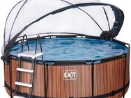 EXIT Framepool inkl. multifunktionaler Abdeckung (Set, 4-tlg), ØxH: 360x122 cm, mit Sandfilteranlage & Sicherheitsleiter