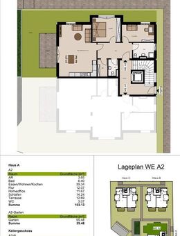 Sonnige 3-Zi.-Neubau-Gartenwohnung in bevorzugter, ruhiger Lage - Haus A WHG 2 - Traunreut