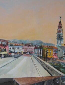 Original Oelgemälde von Willi Ingold, Ansicht ASCONA Piazza - Horgen