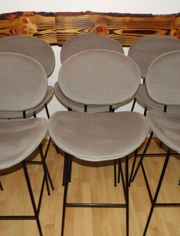 6x Samtbarhocker grau mit schwarzen Beinen - Ludwigsfelde Zentrum