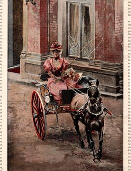 Alter Druck , Dog - Cart. , Originalzeichnung von A. Ackermark , Pferd , Kutsche , Blatt 28cm x 17cm , M7 - Görlitz