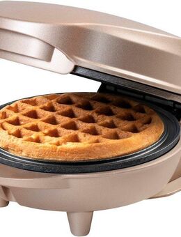 bestron Waffeleisen AMW500 Mini, 550 W, für klassische Waffeln, kleiner Waffelmaker mit Antihaftbeschichtung