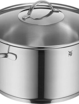 WMF Fleischtopf Provence Plus, Kochtopf groß mit Glasdeckel, Suppentopf Induktion, Cromargan® Edelstahl Rostfrei 18/10, für alle Herdarten geeignet, unbeschichtet, spülmaschinengeeignet