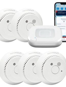 Homematic IP Starter Set Rauchwarnmelder - Rauchmelder 5 Räume Smart-Home-Zubehör