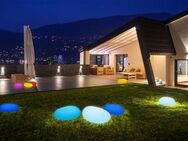 BONETTI LED Gartenleuchte LED Solar Steinleuchte 50 cm, Tageslichtsensor, LED fest integriert, Farbwechsler