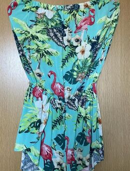 NEU * Hawai * Blumen * Blüten * Flower * Flamingos * Kurz * Short * Off Shoulder * Schulterfrei * Bustier * Einteiler * Anzug * Overall * Jumpsuit * Gr. 36- 38/ S * smaragd- grün * bunt * - Riedlingen