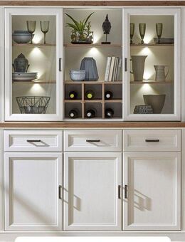 Innostyle Vitrine Jasmin (1 Sideboard und 1 Aufsatzvitrine) 2-teilig
