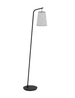EGLO Stehlampe ALSAGER, ohne Leuchtmittel, Standleuchte, Metall in Schwarz, graues Filz, E27 Fassung, 170 cm