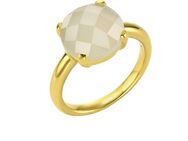 Jamelli Fingerring 925 Silber vergoldet mit Mondstein