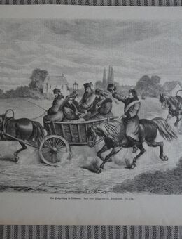 Ein Hochzeitszug in Litauen. , 1875 , Blatt 38cm x 28cm , Hochzeit , M70 - Görlitz