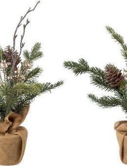 Creativ green Künstlicher Weihnachtsbaum Weihnachtsdeko, künstlicher Christbaum, Tannenbaum, im Jutesäckchen