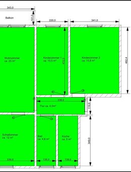Helle 4-Zimmer-Wohnung mit Balkon - Bad Lobenstein