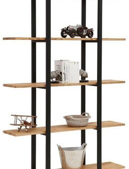 Home affaire Regal Krystian, Raumteiler, Ablagen aus Eichenholz, Gestell aus robustem Metall