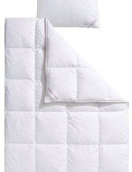 Haeussling Daunenbettdecke + Kopfkissen Swiss Royal, Füllung: 90% Daunen, 10% Federn, Bezug: 100% Baumwolle, Bettdecken-Set mit Kopfkissen, 135x200 oder 155x220 cm, Sommer, Winter