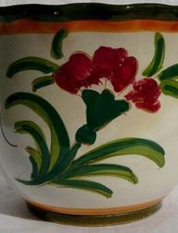 Umtopf mit 2 dekorativen , unterschiedlichen Blumenmotiven - Niederfischbach