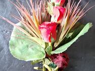 Rosen Blumenstrauß Kunstblumen 32 cm lang rot Deko Hochzeitsstrauß - Essen