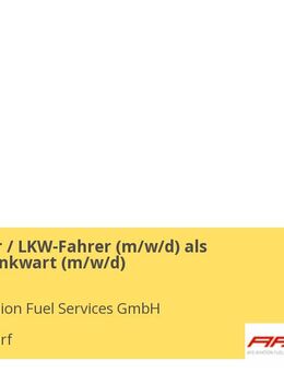 Kraftfahrer / LKW-Fahrer (m/w/d) als Flugzeugtankwart (m/w/d) - Düsseldorf