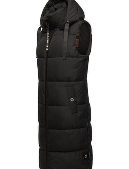 Navahoo Steppweste Schnuffelchen (1-tlg) warme Damen Outdoor-Weste lang mit Kapuze