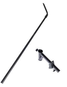 TIAKI Gebogene Teleskopstange für Katzennetze - Sparset: Teleskopstange, gebogen + Mauerklemme