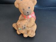 Bären Mutter mit Kind Deko Keramik ca. 12cm hoch ca. 9cm breit - Essen