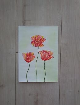 Unikat (3) Aquarell Mohnblüten DIN A4 handgemalt - Naumburg (Saale)