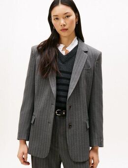 Tommy Hilfiger Longblazer PINSTRIPE RELAXED BLAZER mit Nadelstreifen