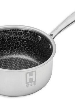 HENSSLERS Kasserolle, Edelstahl (1-tlg), Ø 18 cm, 2,2 Liter, 3-Schicht Material mit Wabenstruktur, Induktion