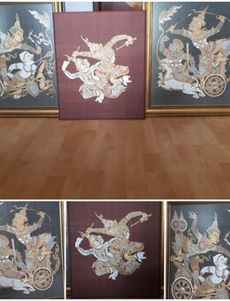 WAYANG Batik Trilogie “Krieger auf Streitwagen“ - Leutenbach (Baden-Württemberg)