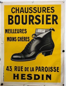 Altes Reklame Plakat Schuhe um 1900 Chaussures Boursier Original Vintage Poster - Köln