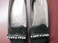 Si Damen Ballerinas Slipper schwarz Glitzer Gr. 36 - TOP - Rottendorf