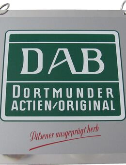 DAB Dortmunder Actien Brauerei - Pilsener - Zapfhahnschild - 10 x 10 cm - Motiv 5 - aus Kunststoff - Doberschütz