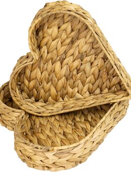 HMF 2er Set Deko Tablett Dekoschale geflochten Herzform #37265 - Birkenfeld (Baden-Württemberg)